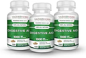 Certified Organic Vadik Herbs Digestive Aid complément alimentaire à base de plantes supporte le système intestinal, favorise la fonction normale de Bowel (3 Pack)