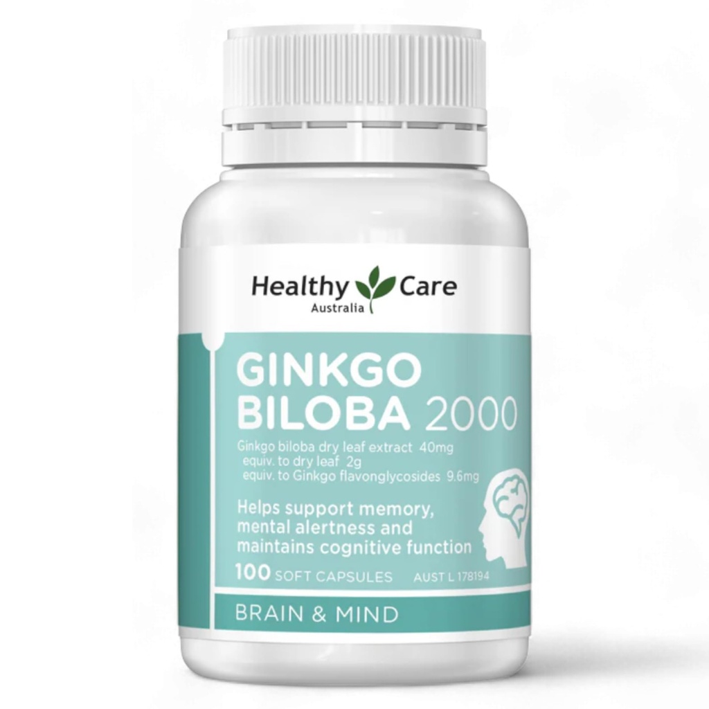 Gesunde Pflege Ginkgo Biloba 2000mg 100 Kapseln Australian Made