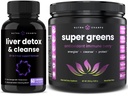NutraChamps Liver Cleanse Detox Kapseln und Super Greens Antioxidant Superfood Pulver Bundle