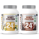Naturaltein Whey Protein Combo 2kg (1kg Vanilla + 1kg Chocolate) | 24g Protein/Serving | No Added Sugar | Stevia Sweetened | Non-GMO, Soy-Free, Gluten-Free | Muscle Recovery & Lean Mass