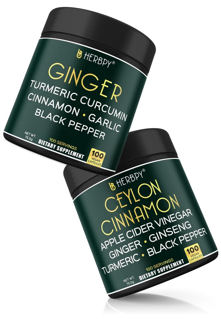 Ensemble 5in1 Supplément gingembre et 6in1 Premium Ceylan Suppléments cannelle