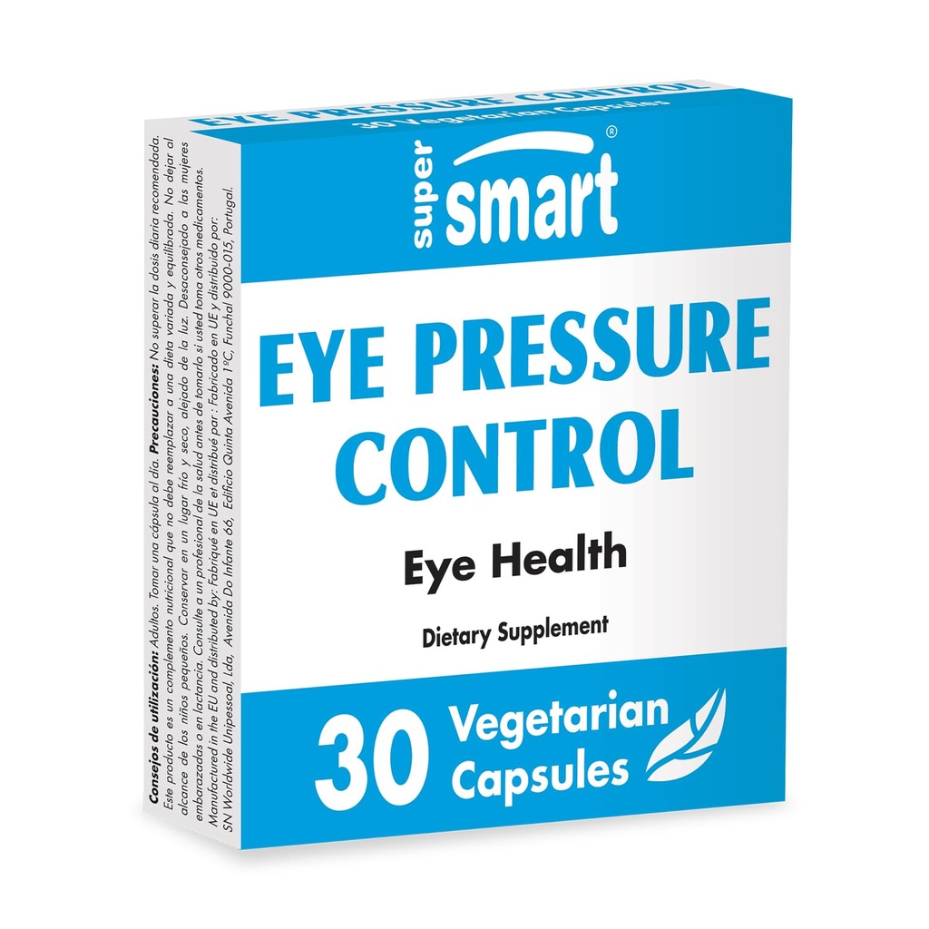 SuperSmart - Contrôle de la pression oculaire (ingrédients brevetés) - avec extrait de myrtilles Mirtoselect et extrait d'écorce de pin Pycnogenol - Supplément pour les yeux