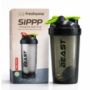 FRESHOME 700ml Protein Shaker Bottle for Gym, Leakproof Gym Shaker Bottle with Mixer, Measurement Markings & Flip Top Lid, BPA Free Workout Sipper Bottle for Protein Shake, BCAA & Supplements
