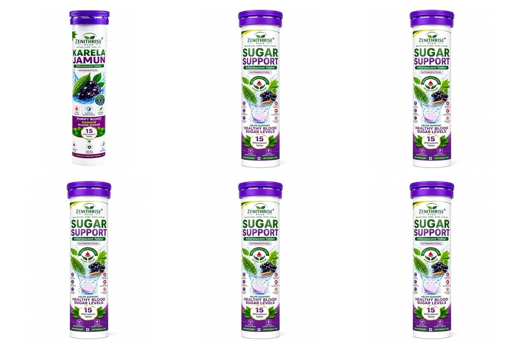 Zenithrise Plus Combo Karela Jamun 1 + Sugar Support 5 (6 pcs)