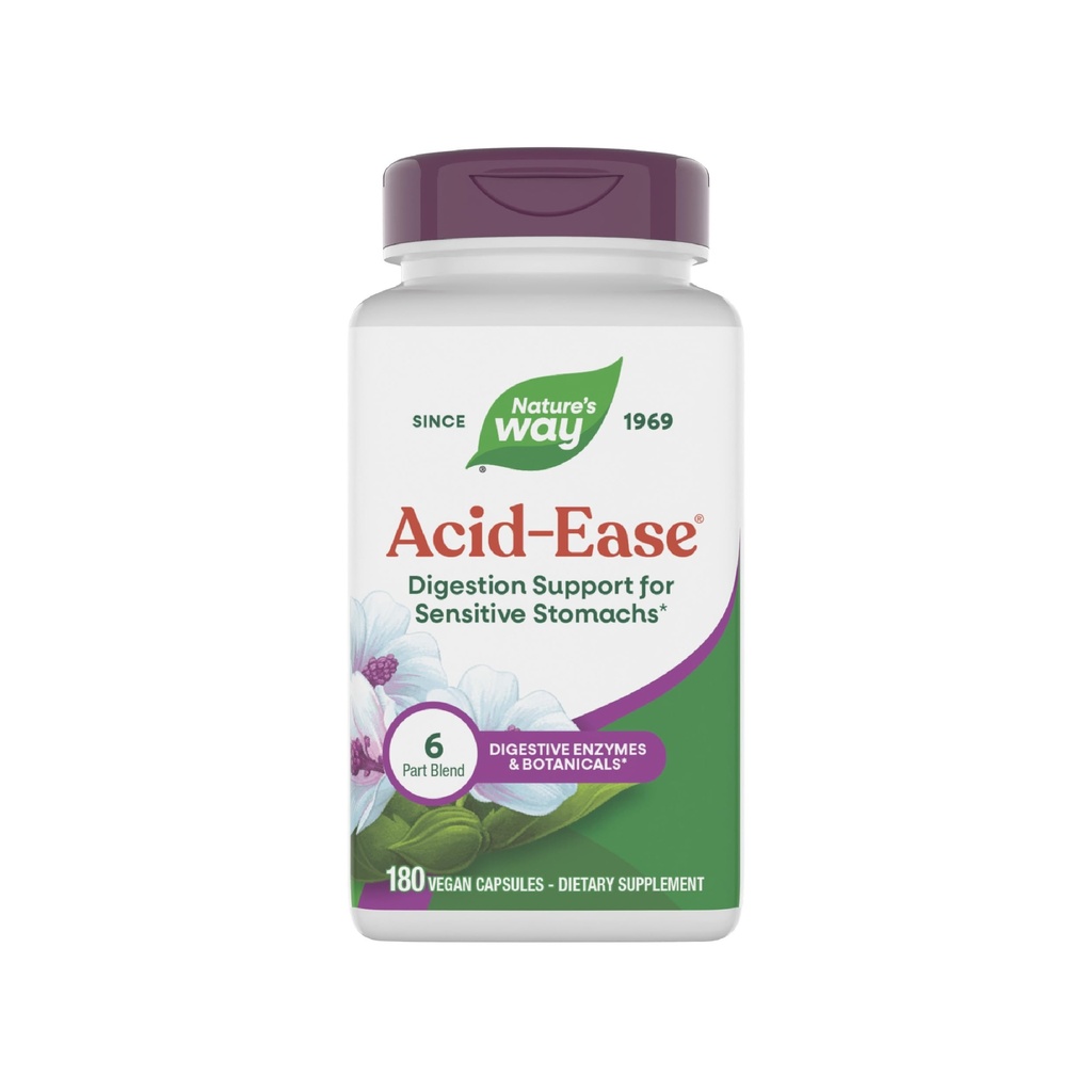 Nature's Way Säure-Ease Digestion Formel, Verdauungsunterstützung Ergänzung für empfindliche Stomachs*, 180 Vegan Kapseln
