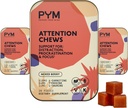 PYM Attention Chews Unterstützung für Procrastination, Fokus & Produktivität, 60 Count | 518mg L-Carnitin, 54mg Tyrosin, 11mg L-Taurine - Koffeinfrei | All-Natural Mood Boost Supplement Made in USA