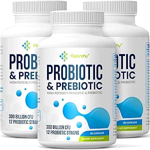Probiotics for Women & Men, 300 Billion CFU Probiotics von 12 Strains + Organic Prebiotics Blend for Daily Digestive, Immune, Gut, Bloating, Gut Health for Women & Men, Shelf Stable - 180 Capsules