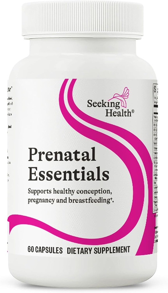 Recherche d'essentiels prénatals pour la santé, folate et B12, vitamine D3 et K2, éléments nutritifs clés pour soutenir la grossesse et l'allaitement, végétarien (60 capsules)*