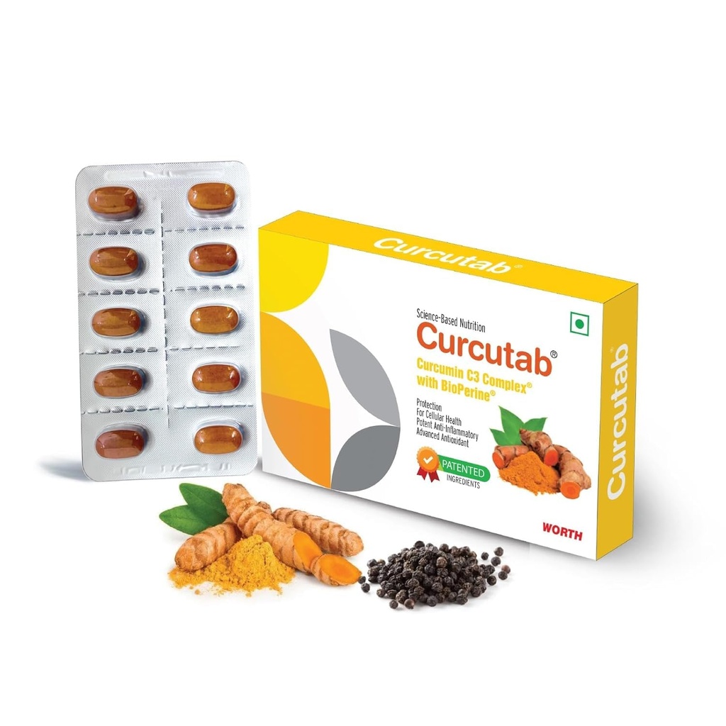 Curcumin C3 Complex Capsules with Piperine (BioPerine) | Multivitamin Supplement for Men , Women & Adults | Patented Formula – 475mg Curcumin & Black Pepper | Fights Inflammation, Relieves Joint Pain | 1x10 Tablets (Pack of 2)