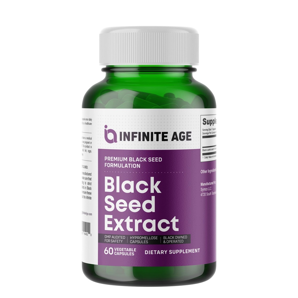 Infinite Age Dry Organic Black Seed Oil Extract Kapseln, 60 Count - Nigella Sativa Immun Booster für Optimale Haut, Haar, Gedächtnis, Fokus, Gehirn Gesundheit und Immunität - Thymoquinone Supplement