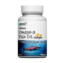Salmon Omega-3 Fish Oil Capsules 1000mg | Contains 180mg EPA & 120mg DHA | Molecularly Distilled Odour Free 60 Softgels For Daily Supplement Use for Men and Women