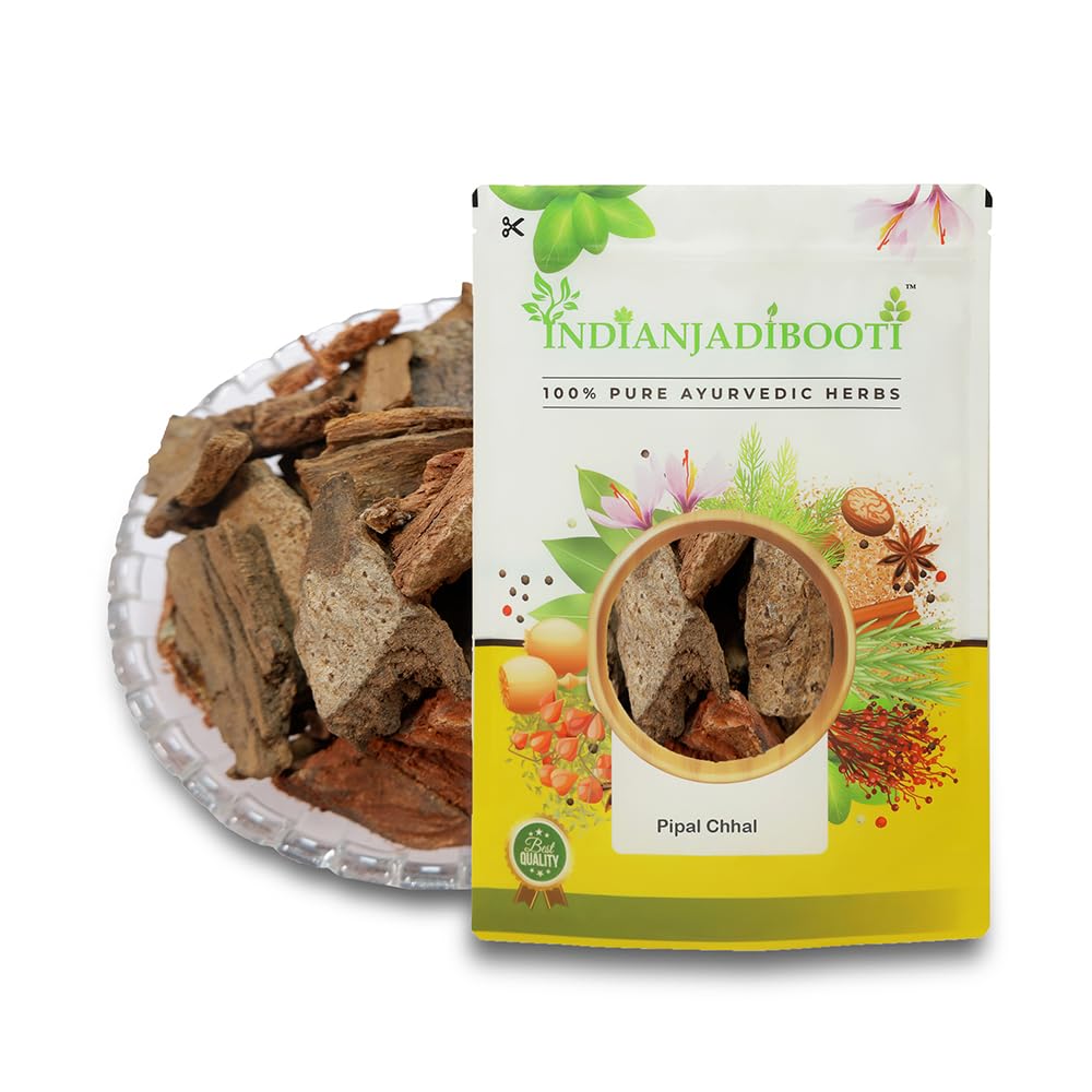 IndianJadiBooti Pipal Chaal (Peepal Bark/Ficus Religiosa) – Pure Sacred Fig Bark for Skin Soothing & Oral Health – Helps Maintain Internal Cooling & Gum Strength – 100g Pack Of 2