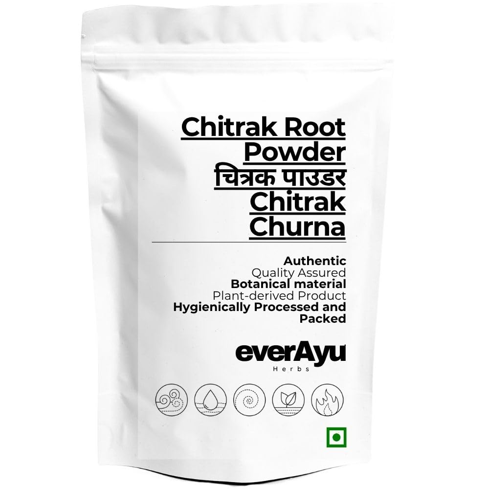 Chitrak Root Powder (चित्रक पाउडर) | Chitrak Churna | Plumbago Zeylanica Root | Chita Mool Powder | 100% Natural Ayurvedic Herbal Supplement