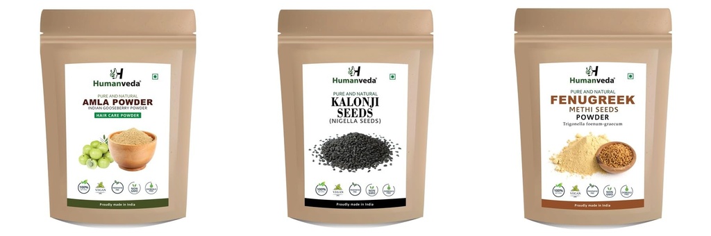 Amla With Kalonji With Methi Powder Herbal Supplement Blend | Ayurvedic Herbal Mix for Daily Wellness Support | Natural Plant Based for Men & Women Pack of 3