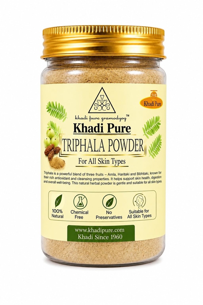 Khadi Pure Natural Triphala Powder 110g | Pack of 1 |Herbal Hair Care Powder | Strengthens Hair Roots & Nourishes Scalp | For All Hair Types