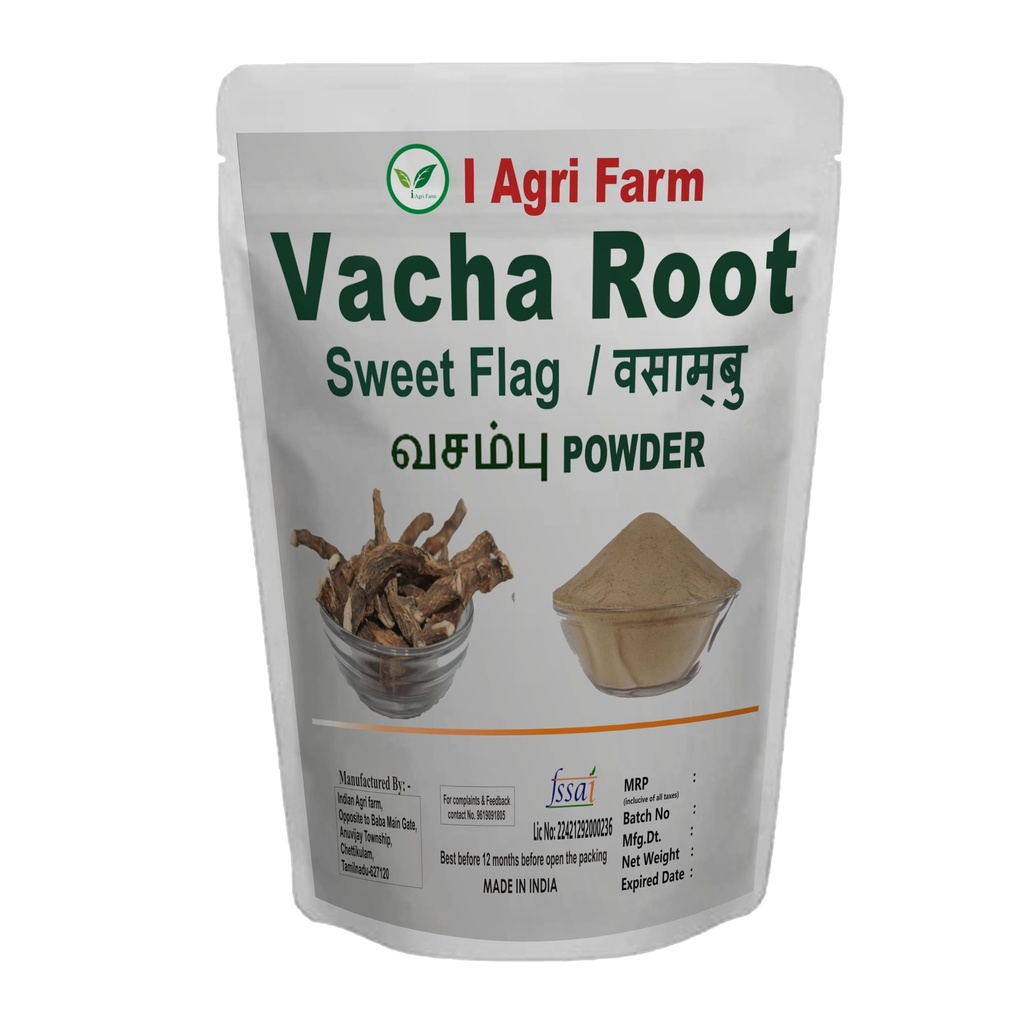 Iagrifarm Vacha Root Powder - 250 gram - Sweet Flag/Vasambu/Calamus Root Powder