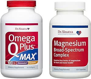 Dr. Sinatra Omega Q Plus MAX mit 100 mg CoQ10 und Magnesium Broad-Spectrum Complex Ultimate Heart Health Bundle | Advanced Cardiovascular Support for Healthy Cholesterol and Blood Pressure