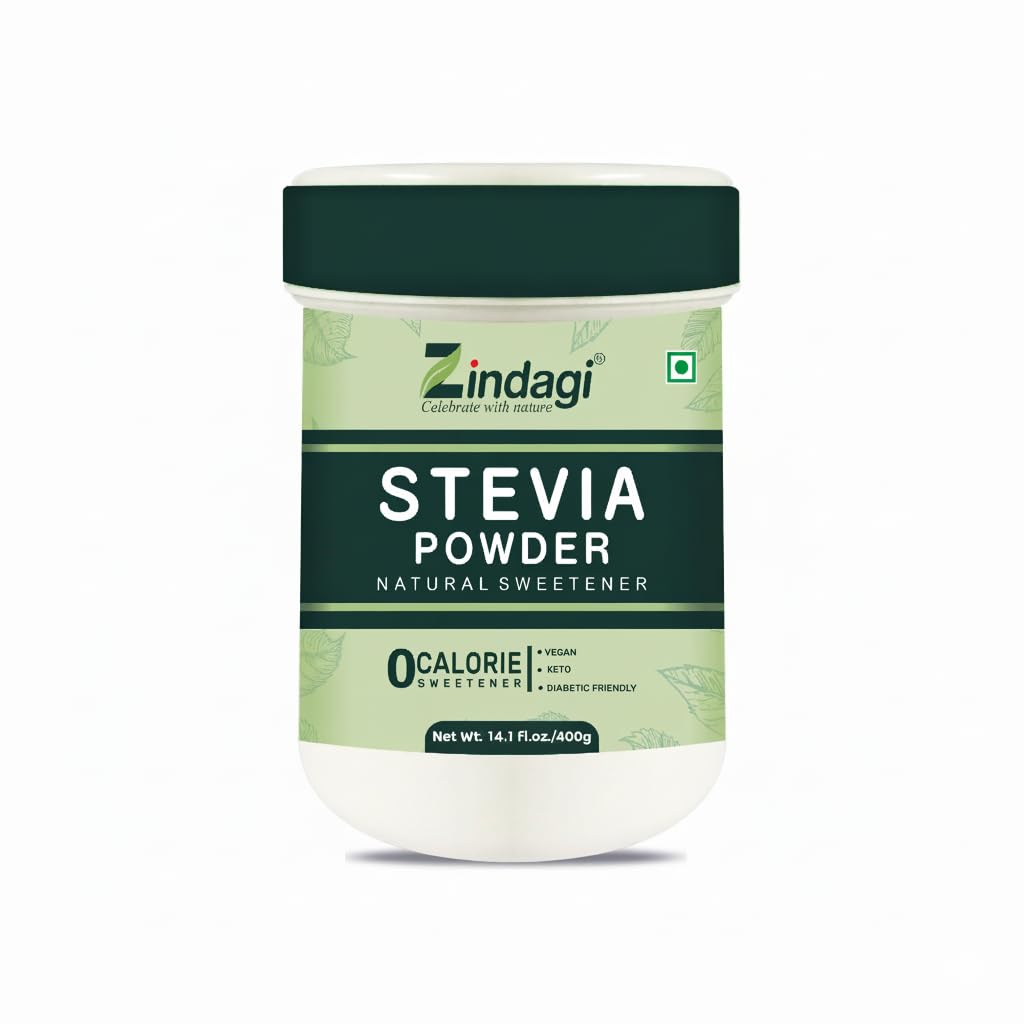 Zindagi Stevia Powder | Natural Stevia Table Top Sweetener | Diabetic Friendly Sugar Free | 400GM