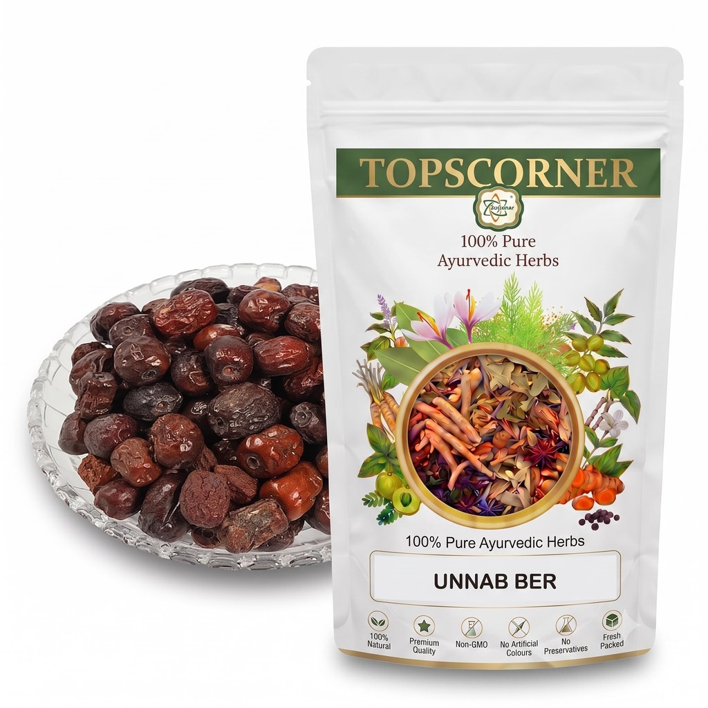 IndianJadiBooti Unnab Ber (Red Jujube) Pure Zizyphus Sativa Whole Dried FruitDry Ber 100 Grams Pack