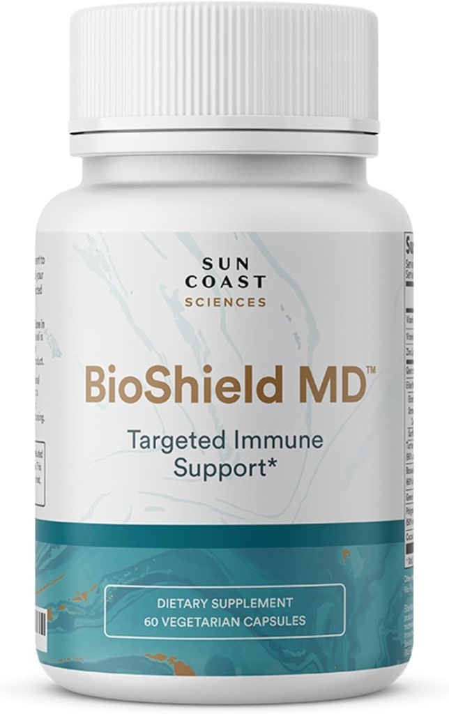 SUN COAST SCIENCES BioShield MD von Premium Immunität Unterstützung mit Vitamin C, Vitamin D, Zink, für Fokus, Klarheit, Gelenke Gesund und Muskel-Recovery (60 Kapseln)