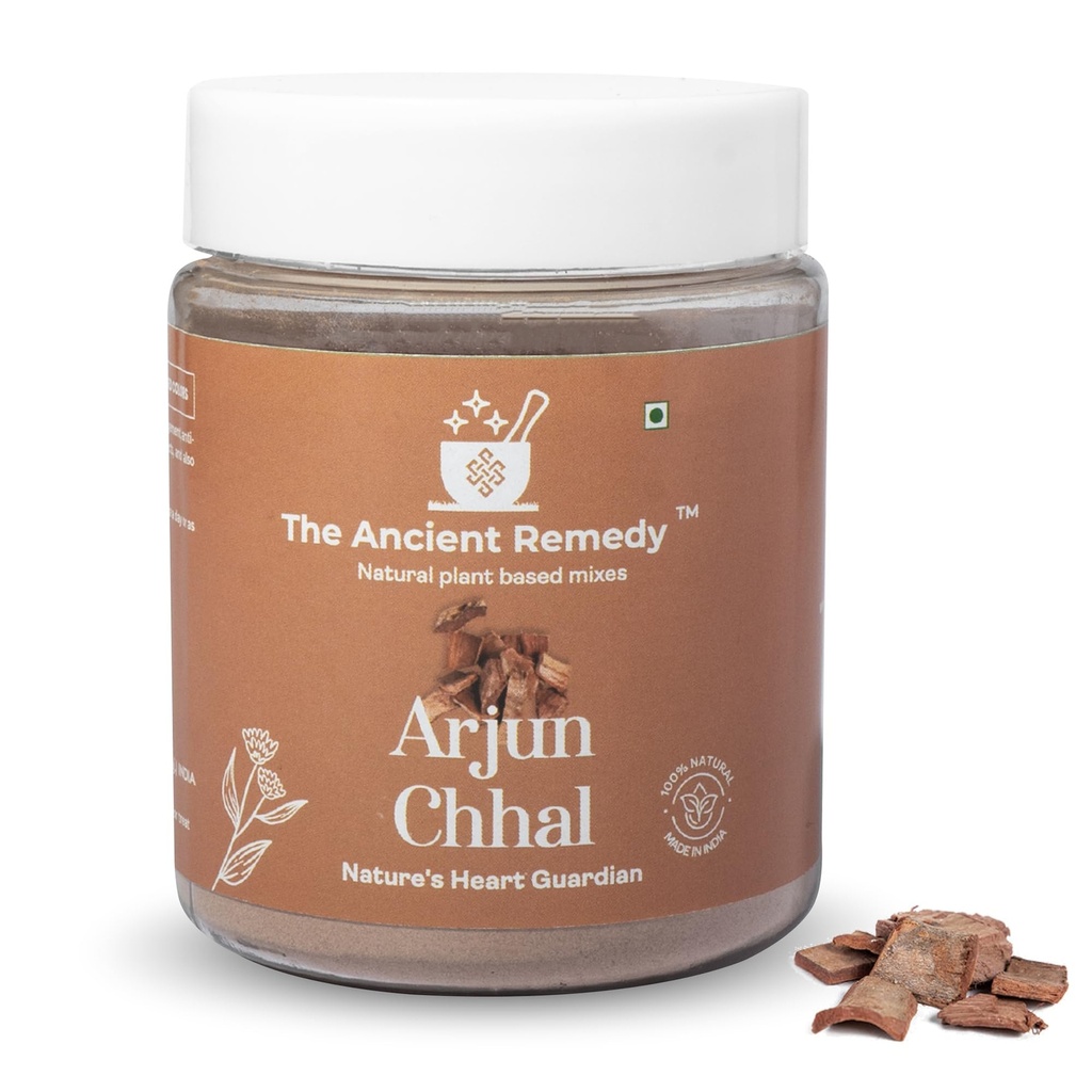 THE ANCIENT REMEDY Arjun Chaal Powder 110GM | 100% Pure Herbal Arjun Ki Chaal Powder For Men & Women Supports Heart Health, Promotes Good Cholesterol, Arjuna Pack 1