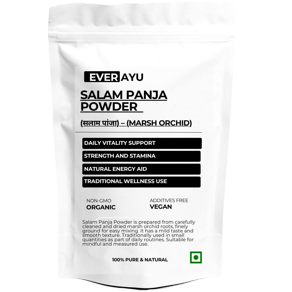 Salam Panja Powder (सलम पंजा पाउडर) | Salab Panja Churna | Orchis Latifolia Herbal Powder | 100% Natural Ayurvedic Herbal Supplement for Strength, Vitality & Daily Wellness