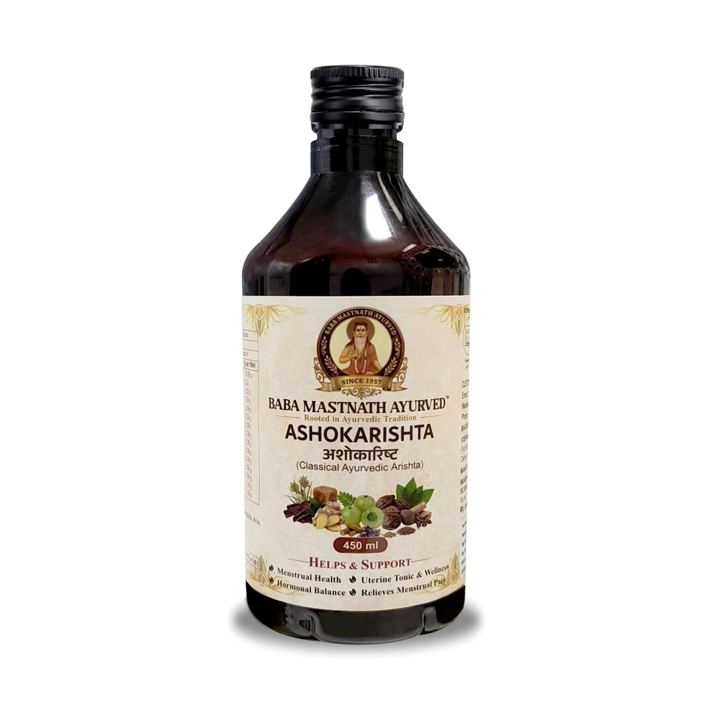 Ashokarishta – 450 ml | Classical Ayurvedic Arishta | Ashoka Bark Based Fermented Uterine Tonic | Supports Menstrual Health, Hormonal Balance & Period Comfort | Women’s Wellness Support | Ayurvedic Medicine