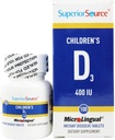 Superior Source Kinder Vitamin D3 400 IU - Zähne, Knochen und Immununterstützung Ergänzung für Kinder - Non-GMO - 100 MicroLingual Dissolvable Tablets