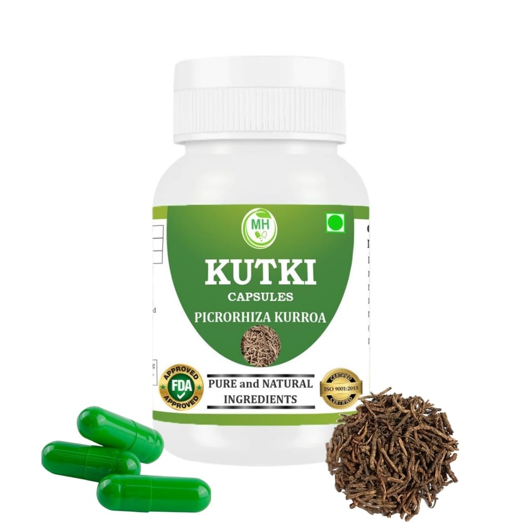 KUTKI Capsules – 60 Veg Capsules | Pure Picrorhiza Kurroa Extract | Ayurvedic Herbal Supplement | Natural Plant-Based Formula (pack of 1)