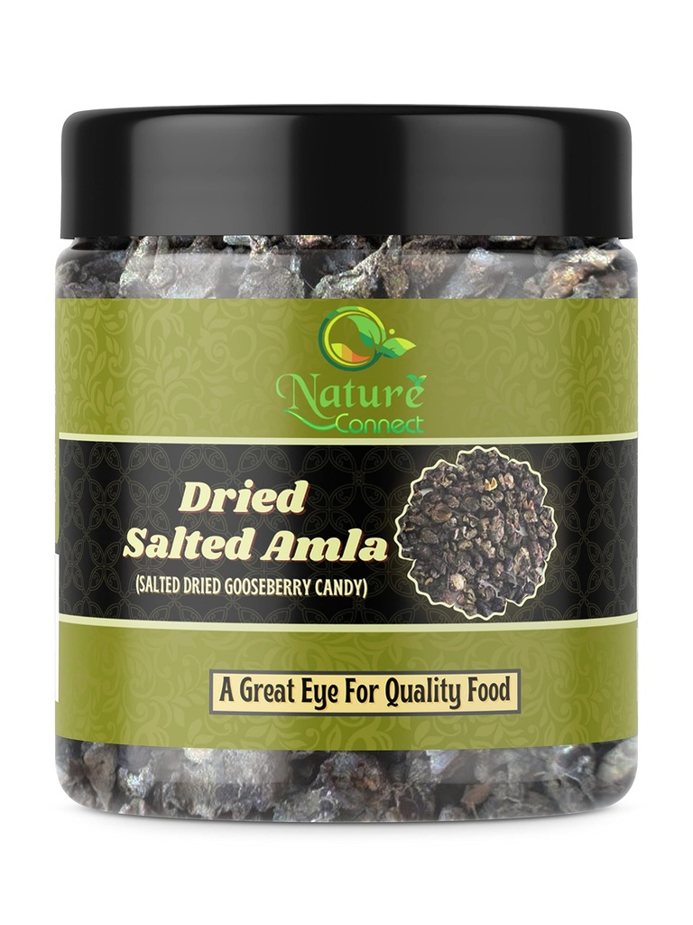 Nature Connect Dried Salted Amla 250 gm| Indian Gooseberry Sukha Amla| Chatpata Amla Candy| Salted & Spicy Indian Gooseberry [Jar Pack]