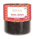Soan Organic Basil Seeds 300g | Freshly Packed | Sabja Seeds | Falooda Seeds (Tukmaria Beej) | Reduce Body Heat & Improve Digestion | High Fibre + Omega-3 | Low-Calorie Superfood for Weight Management | Tulsi Seed