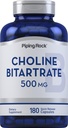 Piping Rock Choline Bitartrate 500mg | 180 capsule | Non OGM, Gluten Free Supplement