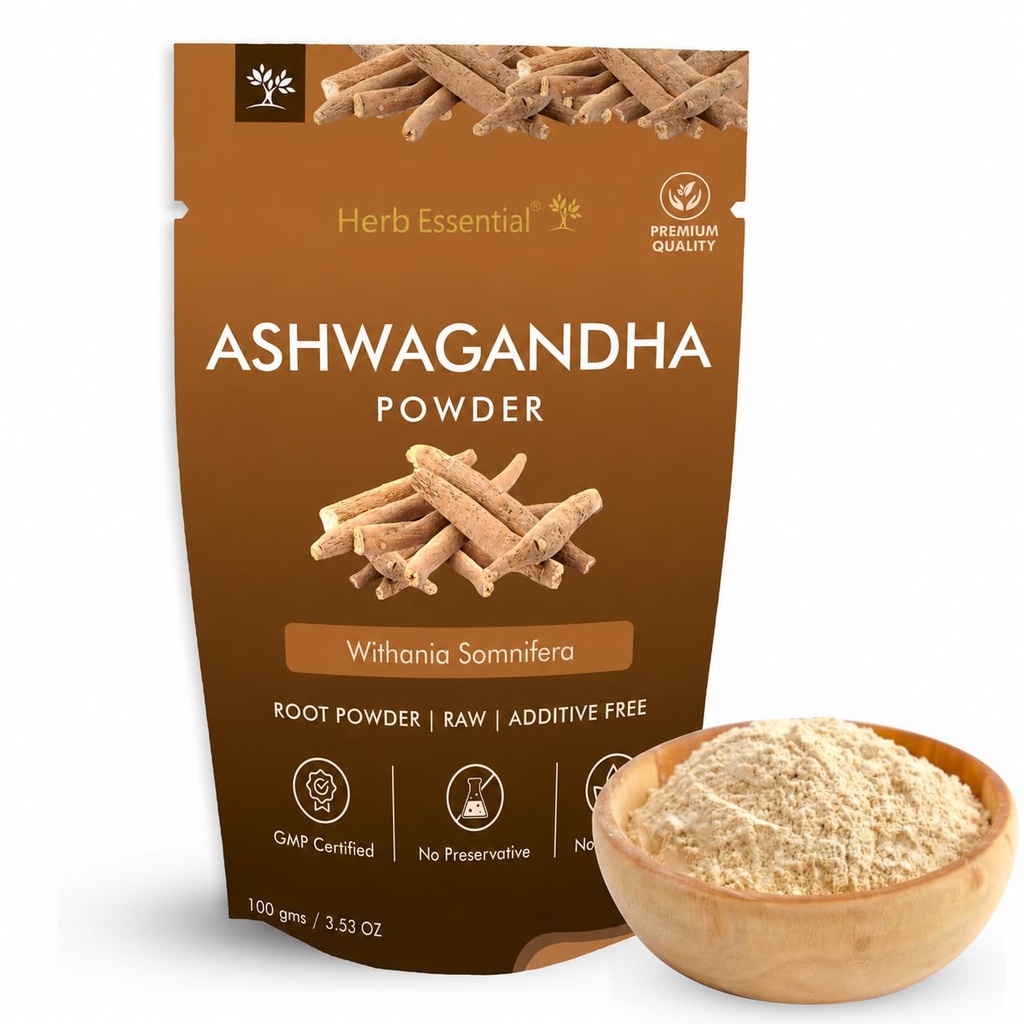 Herb Essential Ashwagandha Powder 100g, Withania Somnifera Ayurvedic Herb