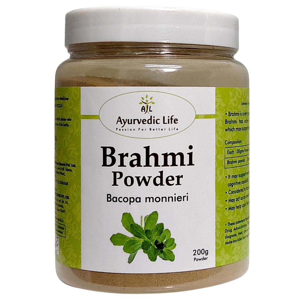 Ayurvedic Life Brahmi Powder 200 Gm | Bacopa Monnieri (Pack of 1)