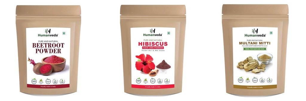 Beetroot With Hibiscus With Multani Mitti 200 Herbal Supplement Blend Powder | Ayurvedic Herbal Mix for Daily Wellness Support | Natural Plant Based for Men & Women Pack of 3