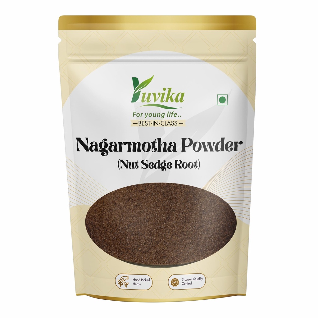 Yuvika Nagarmotha Powder - Cyperus Rotundus Rhizome - Nut Sedge Root 100 Grams