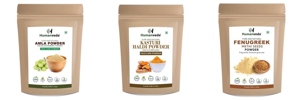 Amla With Kasturi Haldi With Methi Powder Herbal Supplement Blend | Ayurvedic Herbal Mix for Daily Wellness Support | Natural Plant Based for Men & Women Pack of 3