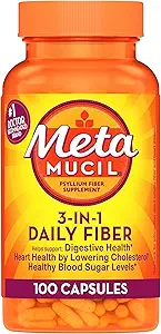 Metamucil Fibra Terapia per Regolarità Fibra Supplemento Capsule, 100-Pack di 2)