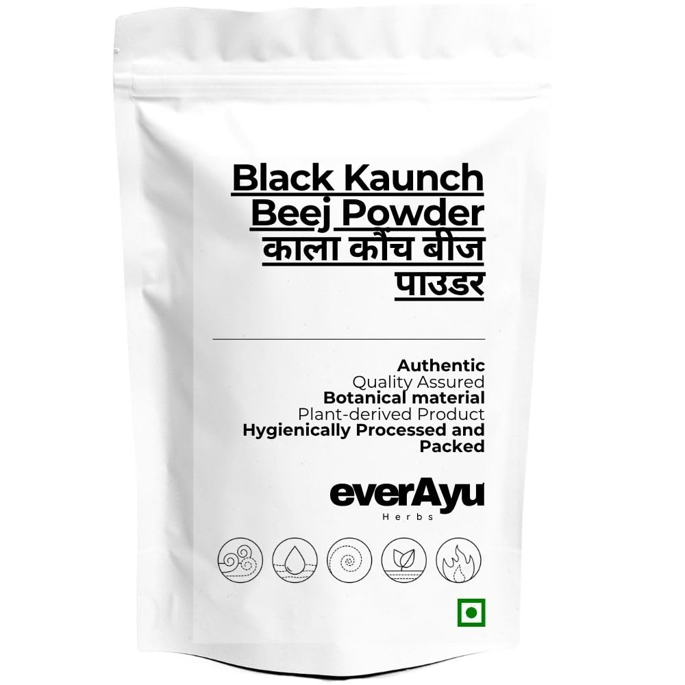 Black Kaunch Beej Powder 50gm – Kaunch Kala/Kavcha Kala (Mucuna pruriens) | Pure Velvet Bean Seed Powder | Natural Herbal Supplement | Traditional Use | 50gm