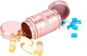 Small Pill Case Metall Pille Container - Wasserdichte Pille Box für Taschengeld, Tägliche Reise Pille Halter 2 Mal pro Tag, tragbare Medizin Organizer für Vitamin, Fischöle, Ergänzungen Pink 1 Pack