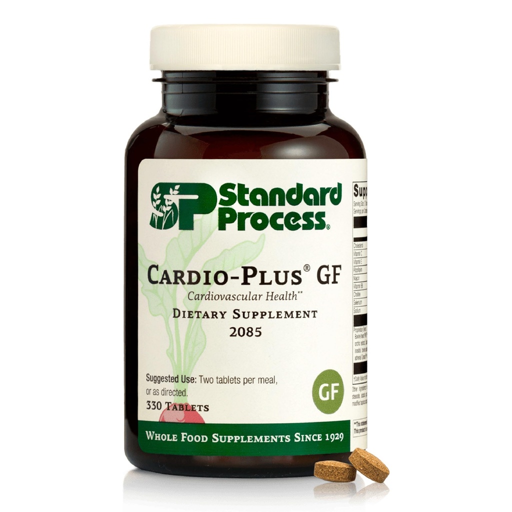 Processus standard Cardio-Plus GF - Soutien de la santé cardiaque et de la circulation - Soutien cardiovasculaire avec les vitamines B6, C & E - Comprend Niacine et Sélénium - Sans gluten, sans lait et sans soie - 330 Comprimés