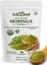 Soil&Soul 100% Organic India Moringa Powder (100g) - Pure & Natural Green Superfood for Immunity & Energy | Raw, Vegan & Gluten-Free Moringa Oleifera Drumstick Leaf Powder | Natural Multi-vitamin | Anti-Oxidant | Good for Hair & Skin