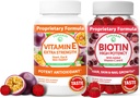 Lunakai Vitamin E and Biotin Gummies Bundle - 3000 mcg Gummies for Adults Energy Support and Bone Health - Vitamins for Hair, Skin and Youthful Appearance