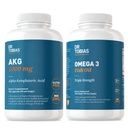 Dr. Tobias AKG Supplement & Omega 3 Fischöl, Unterstützung Cellular Energy & Gesamtgesundheit mit AKG und Triple-Strength Omega 3 EPA & DHA, Non-GMO