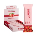 SUPPLY6 Protein Wafer Bars | Pack of 10 | Multigrain Crunchy Wafer | Vegetarian | 10g Protein | 3g Fiber | No Added Sugar | 400 G (Strawberry)