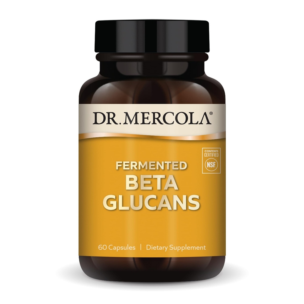 Dr. Mercola Fermented Beta Glucans, 30 Serve (60 Capsule), Integratore alimentare, Supporto immunitario, Non OGM, Certificato di Contenuti NSF