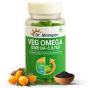 DR. MOREPEN Veg Omega 3 6 7 9 Capsules 500mg with Sea Buckthorn, Flax Seed & Black Seed, Plant-Based Omega Fatty Acids for Heart, Skin & Joint Health – 60 Veg Capsules