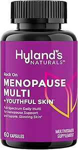 Hyland's Rock On Menopause e la pelle giovanile Multivitamin per le donne con supporto immunitario, 60 capsule, Menopause Relief per le donne con biotina, collagene e trifoglio rosso