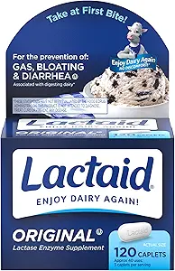 Capelli di sollievo dall'intolleranza al lattosio con l'enzima naturale della lattasi, supplemento dietetico per aiutare a prevenire il gas, Bloating & Diarrhea a causa della sensibilità al lattosio, 120 ct