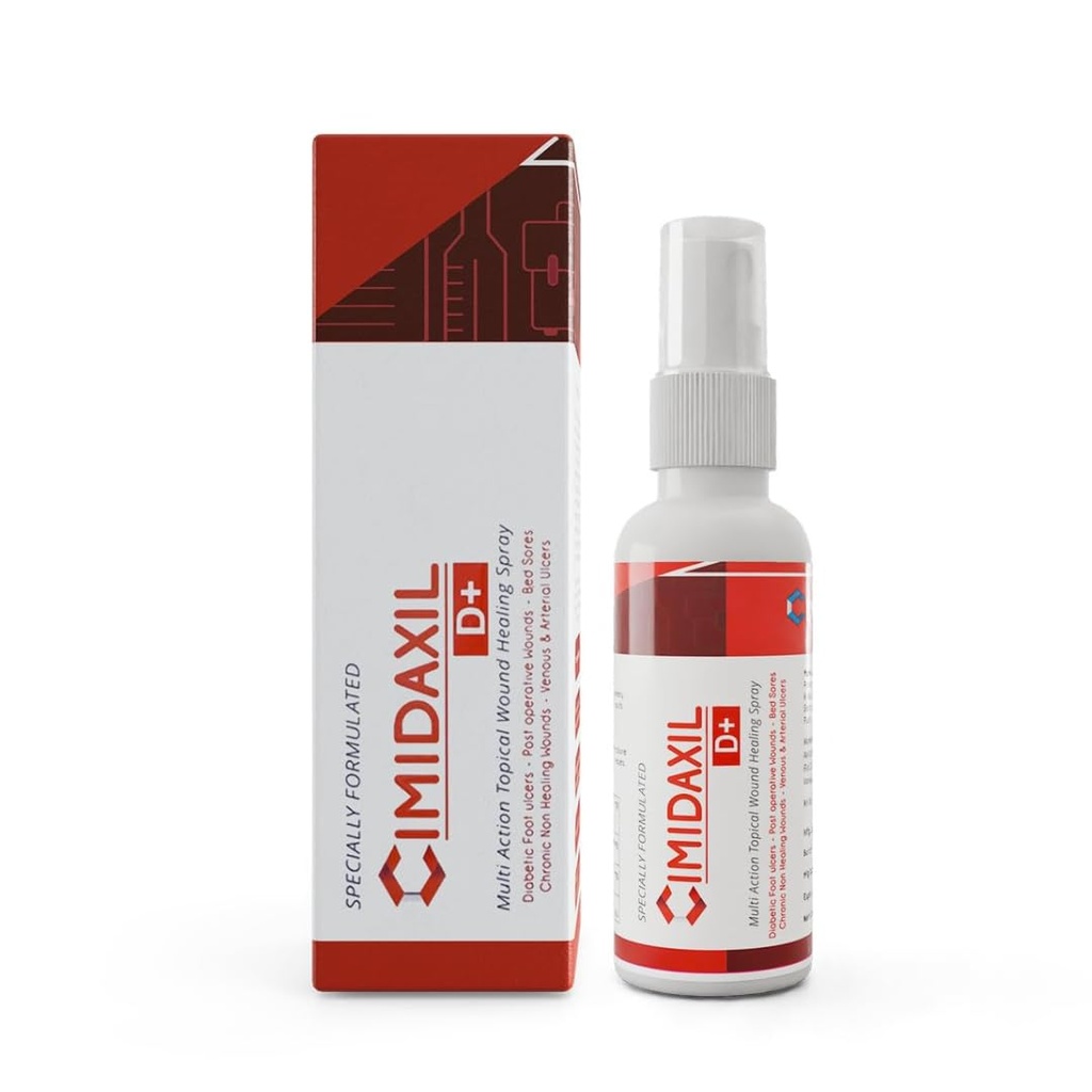 D+ Wound Healing Spray for Diabetic Foot Ulcer, Post-Operative Wound Care | Wound Care Spray for Cuts & Injuries | 50ml